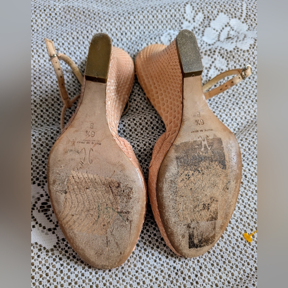 Vintage Cole Haan Anthropologie Leather Blush Wedges - Picture 5 of 6